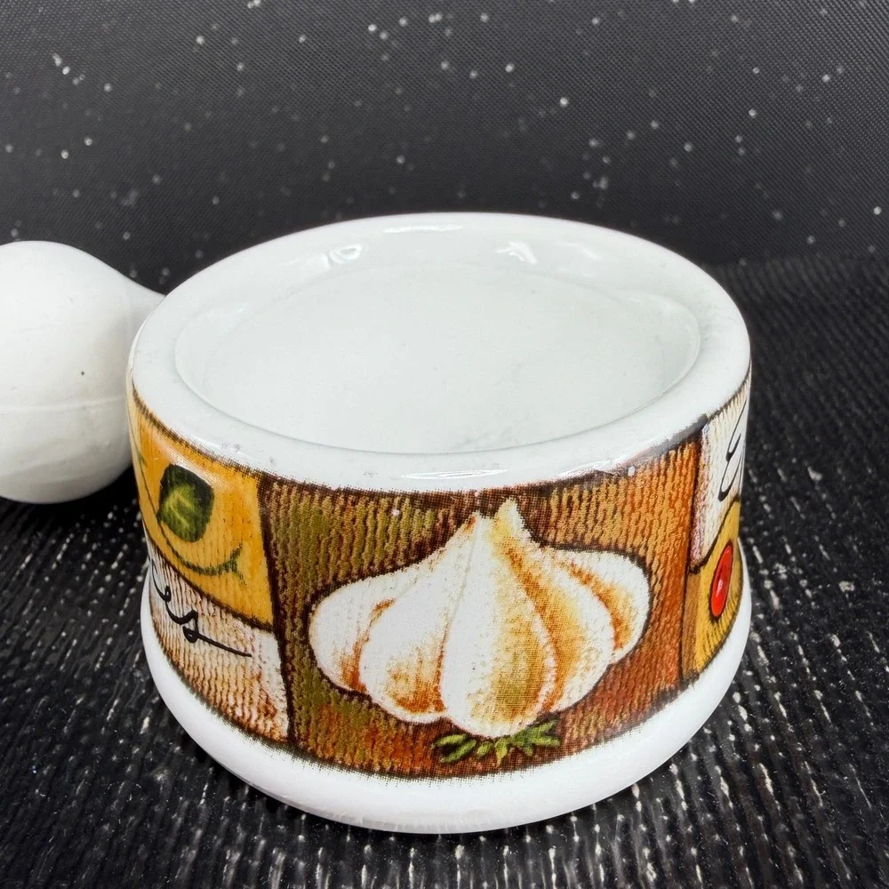 Joie MSC International Ceramic Mini Mortar and Pestle Set Epices Garlic Design